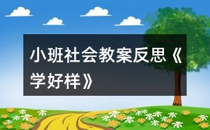 小班社會教案反思《學好樣》