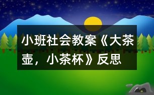 小班社會(huì)教案《大茶壺，小茶杯》反思