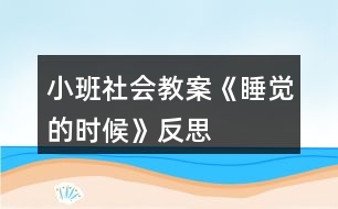 小班社會教案《睡覺的時(shí)候》反思