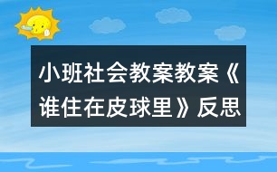 小班社會教案教案《誰住在皮球里》反思