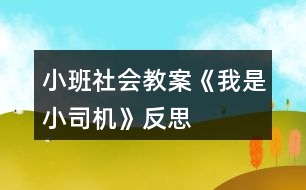 小班社會教案《我是小司機》反思