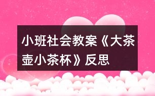 小班社會教案《大茶壺、小茶杯》反思