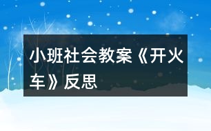 小班社會教案《開火車》反思