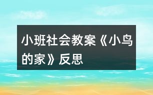 小班社會(huì)教案《小鳥(niǎo)的家》反思