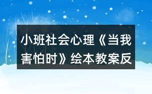 小班社會心理《當(dāng)我害怕時》繪本教案反思