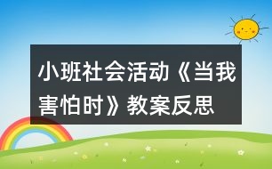 小班社會活動《當我害怕時》教案反思