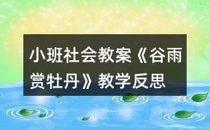 小班社會(huì)教案《谷雨賞牡丹》教學(xué)反思