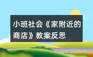 小班社會《家附近的商店》教案反思