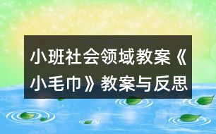 小班社會領(lǐng)域教案《小毛巾》教案與反思