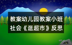 教案幼兒園教案小班社會(huì)《逛超市》反思