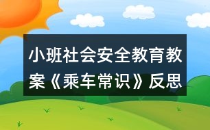 小班社會(huì)安全教育教案《乘車(chē)常識(shí)》反思