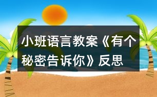 小班語言教案《有個(gè)秘密告訴你》反思