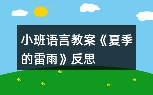 小班語言教案《夏季的雷雨》反思