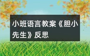 小班語(yǔ)言教案《膽小先生》反思