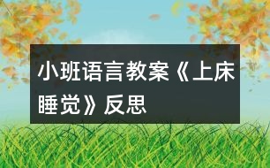 小班語(yǔ)言教案《上床睡覺》反思