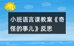 小班語(yǔ)言課教案《奇怪的事兒》反思