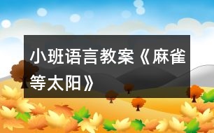 小班語言教案《麻雀等太陽》