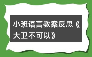 小班語(yǔ)言教案反思《大衛(wèi)不可以》