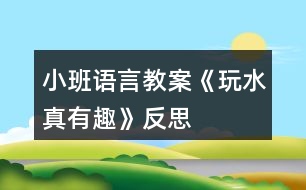 小班語言教案《玩水真有趣》反思