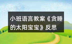 小班語(yǔ)言教案《貪睡的太陽(yáng)寶寶》反思