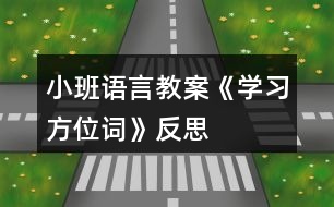 小班語言教案《學(xué)習(xí)方位詞》反思