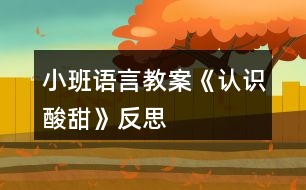 小班語言教案《認(rèn)識(shí)酸甜》反思