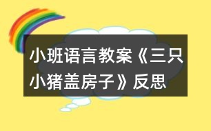 小班語言教案《三只小豬蓋房子》反思