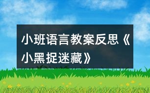 小班語(yǔ)言教案反思《小黑捉迷藏》