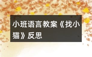 小班語言教案《找小貓》反思