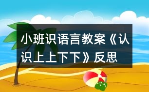 小班識語言教案《認識上上下下》反思