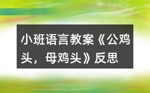 小班語(yǔ)言教案《公雞頭，母雞頭》反思