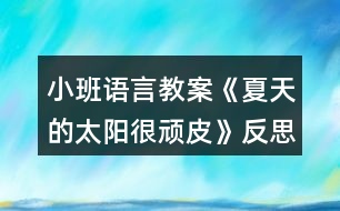 小班語(yǔ)言教案《夏天的太陽(yáng)很頑皮》反思