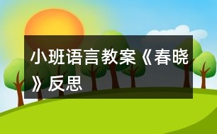 小班語言教案《春曉》反思