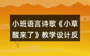 小班語言詩歌《小草醒來了》教學(xué)設(shè)計反思