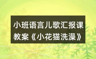 小班語言兒歌匯報課教案《小花貓洗澡》