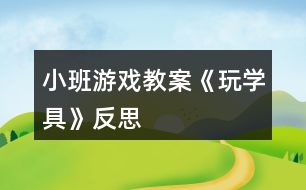 小班游戲教案《玩學(xué)具》反思