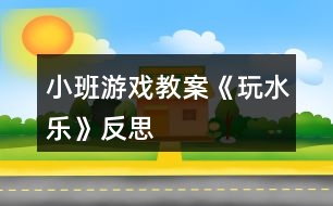 小班游戲教案《玩水樂》反思