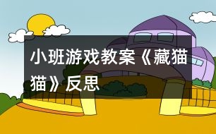 小班游戲教案《藏貓貓》反思