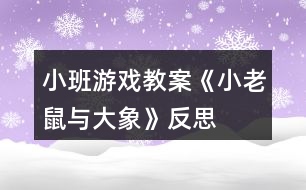 小班游戲教案《小老鼠與大象》反思