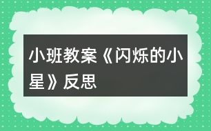 小班教案《閃爍的小星》反思