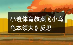 小班體育教案《小烏龜本領大》反思