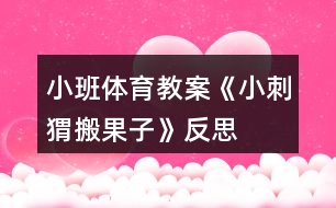 小班體育教案《小刺猬搬果子》反思