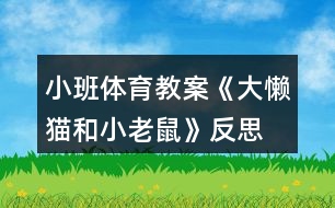 小班體育教案《大懶貓和小老鼠》反思