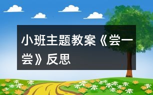 小班主題教案《嘗一嘗》反思