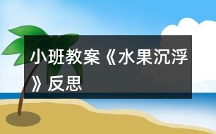 小班教案《水果沉浮》反思