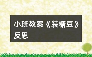 小班教案《裝糖豆》反思