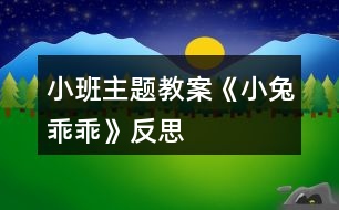 小班主題教案《小兔乖乖》反思