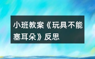 小班教案《玩具不能塞耳朵》反思