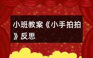 小班教案《小手拍拍》反思