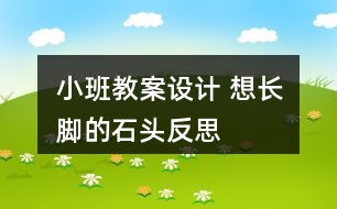 小班教案設(shè)計(jì) 想長(zhǎng)腳的石頭反思